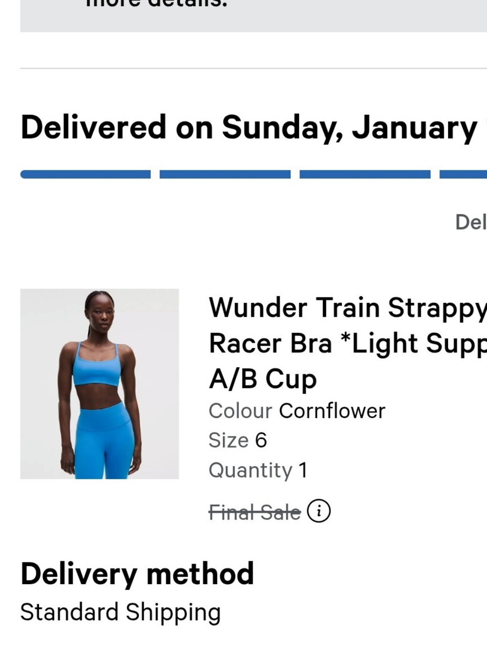 Lululemon Wunder Train Strappy Racer Bra Size 6 Perfect Condition Worn Once